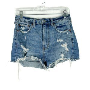 Abercrombie & Fitch The Mom Short High Rise Distressed Cut Off Size 28 6 L1775